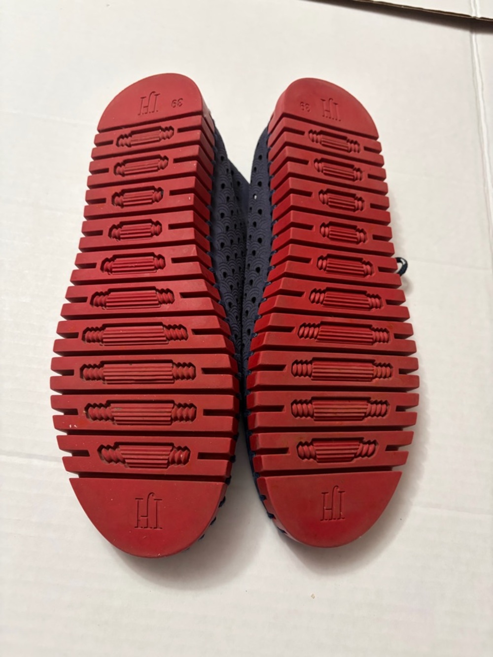 Ilse Jacobsen Tulip Tie Flats Navy Red Perforated Lace Up Comfort EU 39 US 8.5-9 - Picture 6 of 12